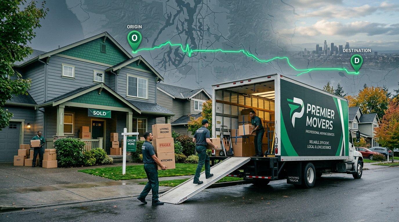 A moving crew at the correct origin address from a verified booking call